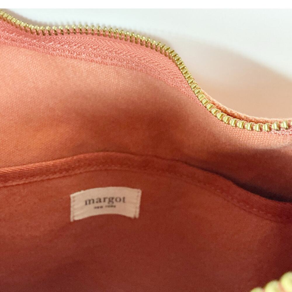 Margot New York Canvas Shoulder Bag Salmon Terracota *FLAW-zipper* - Picture 5 of 6